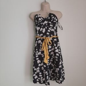 Anthro Porridge Elephant Print strapless Dress